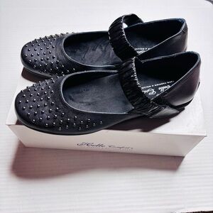 HELLE COMFORT Black Lisboa Studded Flats Size 9